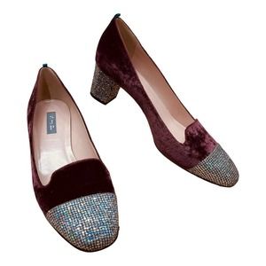 SJP by Sarah Jessica Parker Daze Velvet Cap Toe Mid Heel Pumps